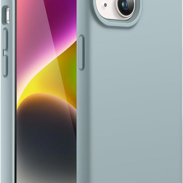 JETech Silicone Case for iPhone 14 6.1-Inch, Silky-Soft Touch Full-Body Protective Phone Case, Shockproof Cover with Microfiber Lining (Sierra Blue)