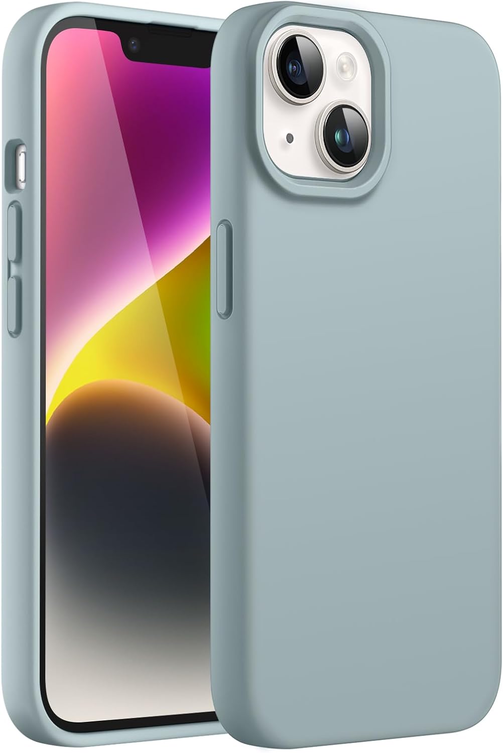 JETech Silicone Case for iPhone 14 6.1-Inch, Silky-Soft Touch Full-Body Protective Phone Case, Shockproof Cover with Microfiber Lining (Sierra Blue)