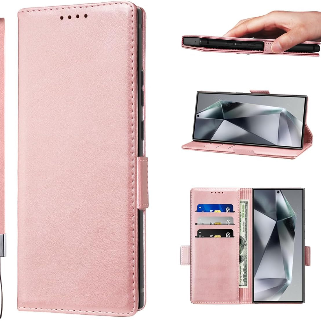LANJLM Samsung Galaxy A53 5G Case PU Leather Wallet Case Card Holder Shockproof Flip Cover - Brown khaki