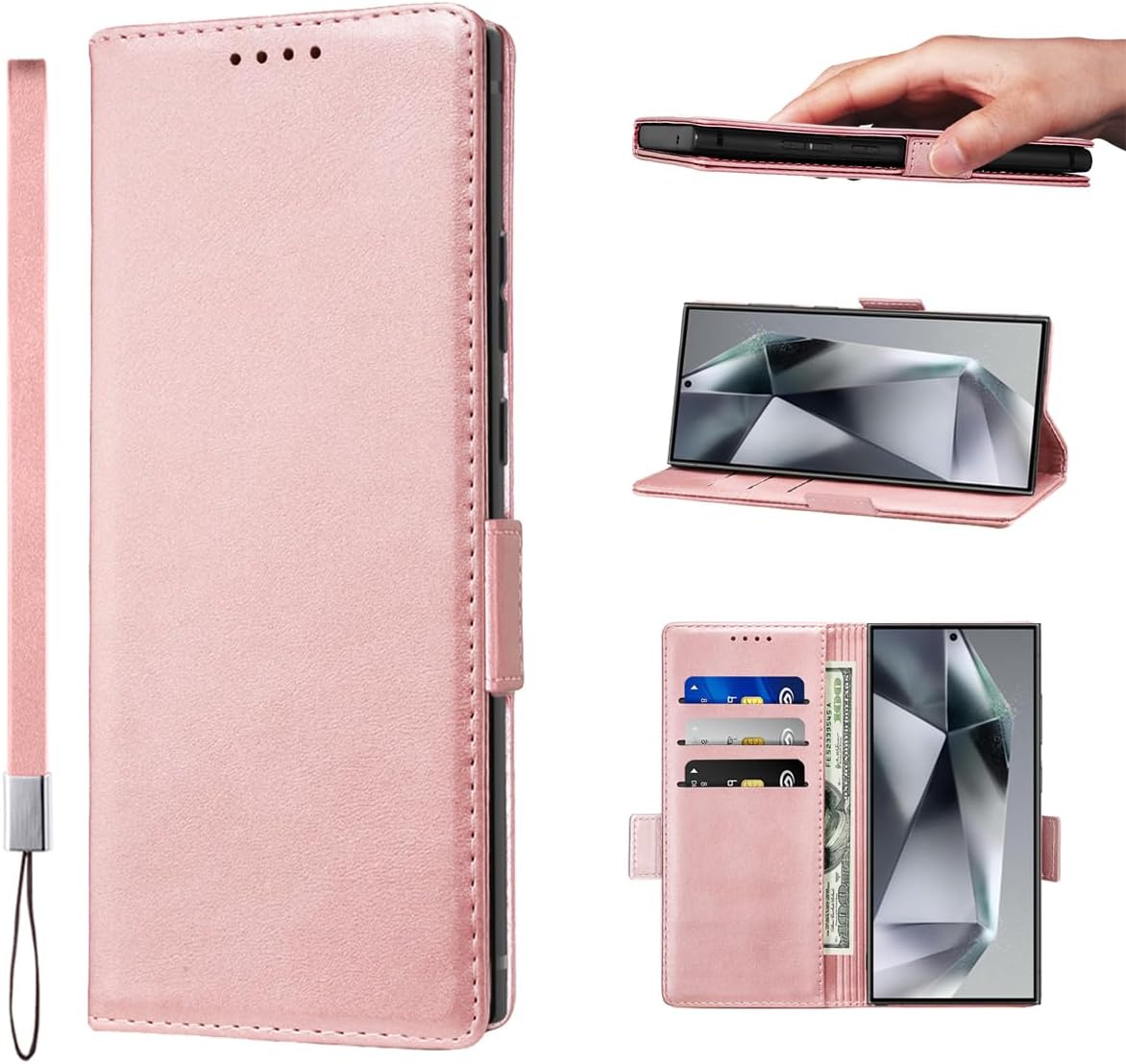 LANJLM Samsung Galaxy A53 5G Case PU Leather Wallet Case Card Holder Shockproof Flip Cover - Brown khaki