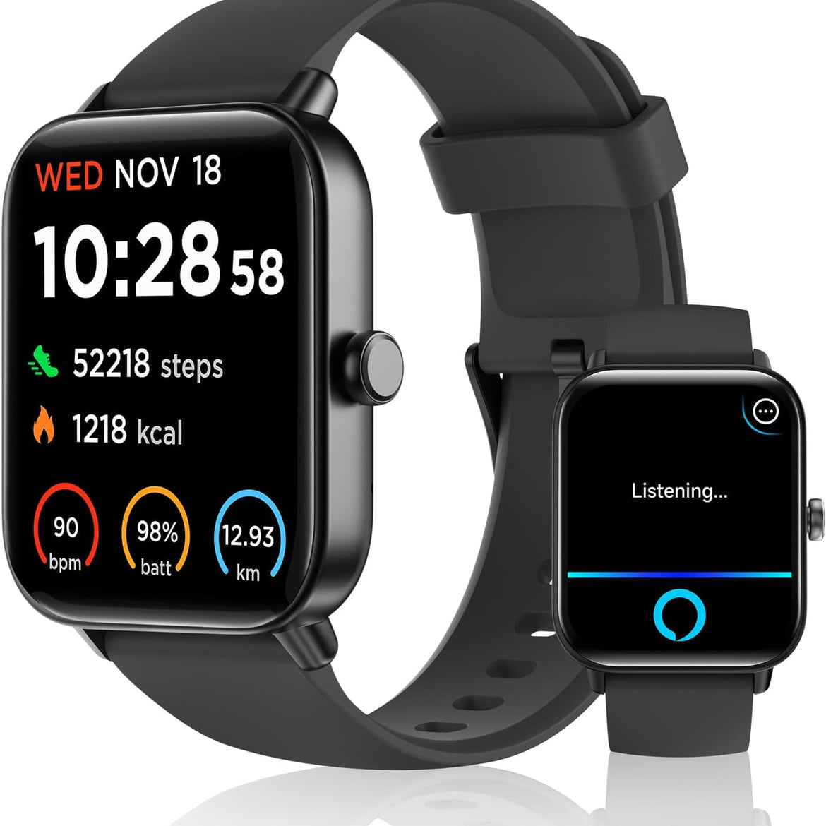 Smart Watch for Men Women (Answer/Make Call), Alexa Built-in, 1.8" Touch Screen Fitness Watch with SpO2 Sleep Monitor, 100 Sport, IP68 Waterproof Step Counter Smartwatch for iOS Android