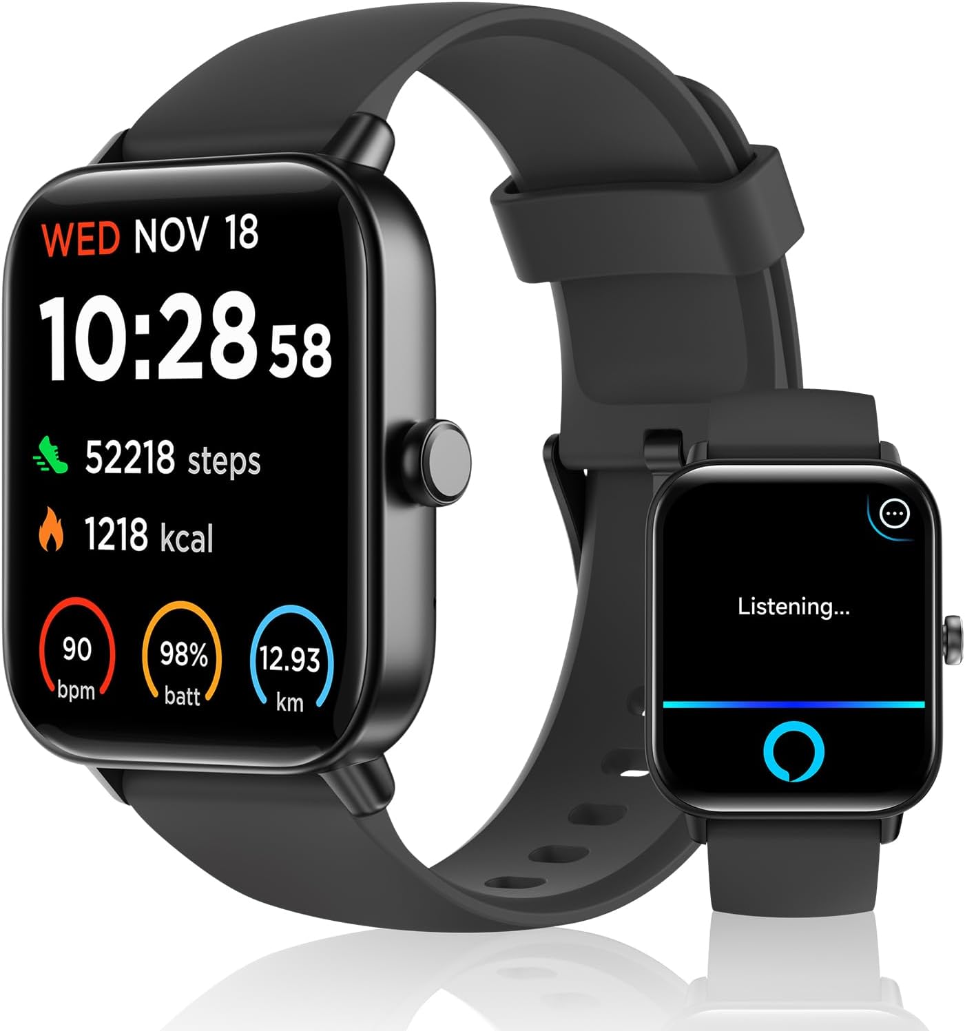 Smart Watch for Men Women (Answer/Make Call), Alexa Built-in, 1.8" Touch Screen Fitness Watch with SpO2 Sleep Monitor, 100 Sport, IP68 Waterproof Step Counter Smartwatch for iOS Android