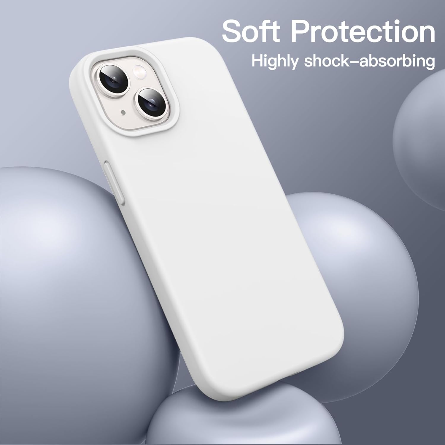 JETech Silicone Case for iPhone 14 6.1-Inch, Silky-Soft Touch Full-Body Protective Phone Case, Shockproof Cover with Microfiber Lining (Sierra Blue)