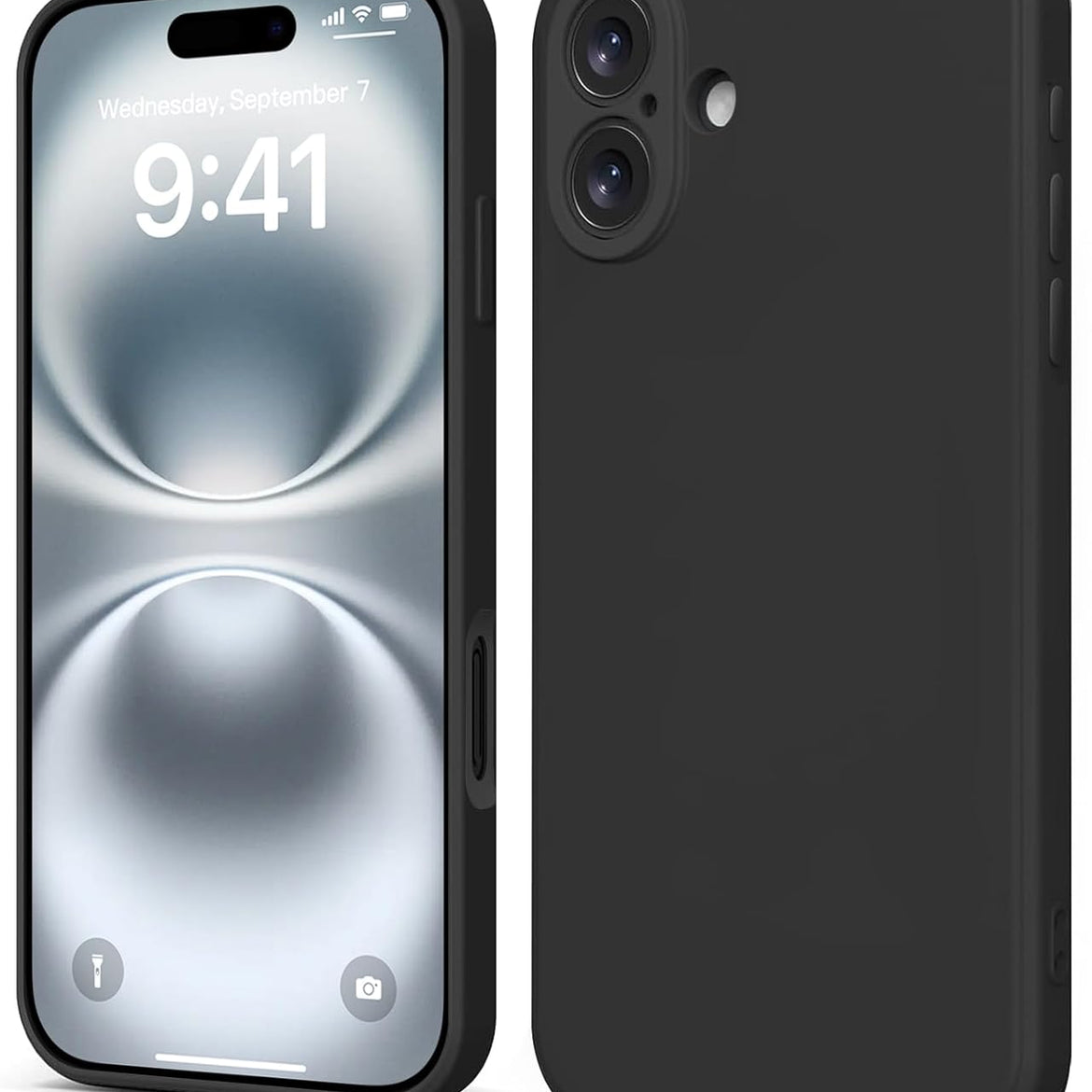 INFOSUN iPhone 15 Pro Case Silicone Protective Cover, Ultra Slim Soft Silicone Gel TPU Cover, Anti-Scratch Anti-Fingerprint Case Compatible with Apple iPhone 15 Pro(6.1Inch) (2023) (Black)