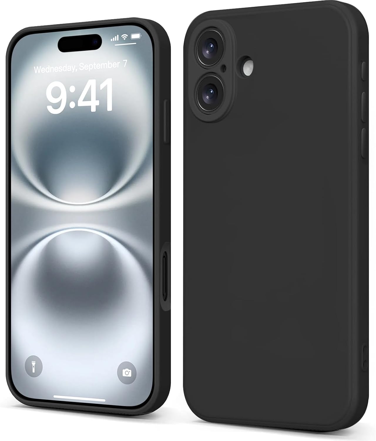 INFOSUN iPhone 15 Pro Case Silicone Protective Cover, Ultra Slim Soft Silicone Gel TPU Cover, Anti-Scratch Anti-Fingerprint Case Compatible with Apple iPhone 15 Pro(6.1Inch) (2023) (Black)