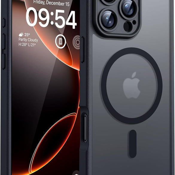 TOCOL for iPhone 17 Pro Max Case 6.9-inch, Built-in Magnetic Ring, Upgraded Camera Protection, Compatible with Magsafe, Military Grade Shockproof, Non-slip Translucent Matte Case, Black