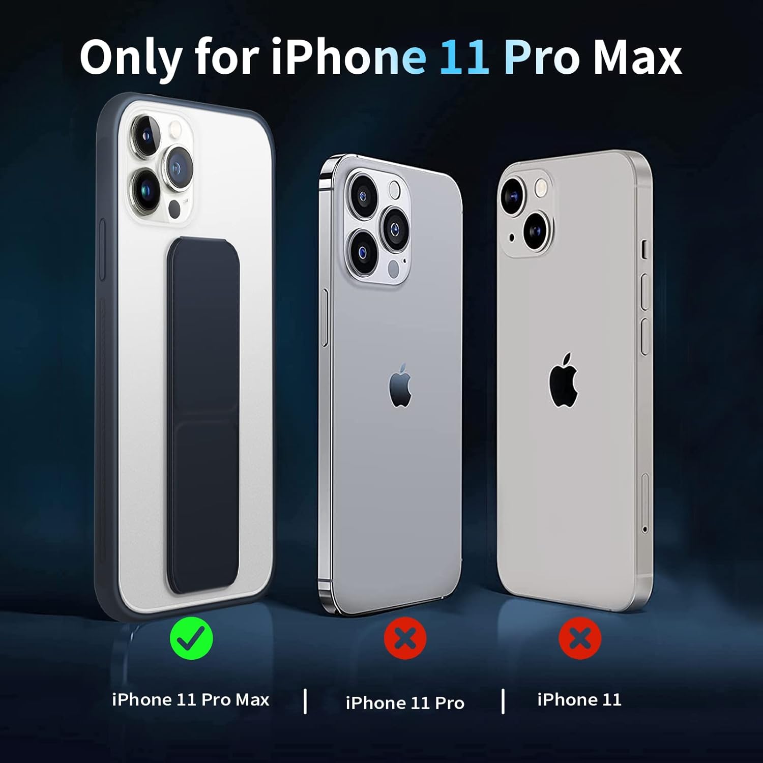 INFOSUN for iPhone 14 Pro Case Stand Cover Matte Cases with Frosted Back Hand Grip Kickstand Cover Holder Shockproof Translucent Design for iPhone 14 Pro (6.1 Inch) (2022) (Black)