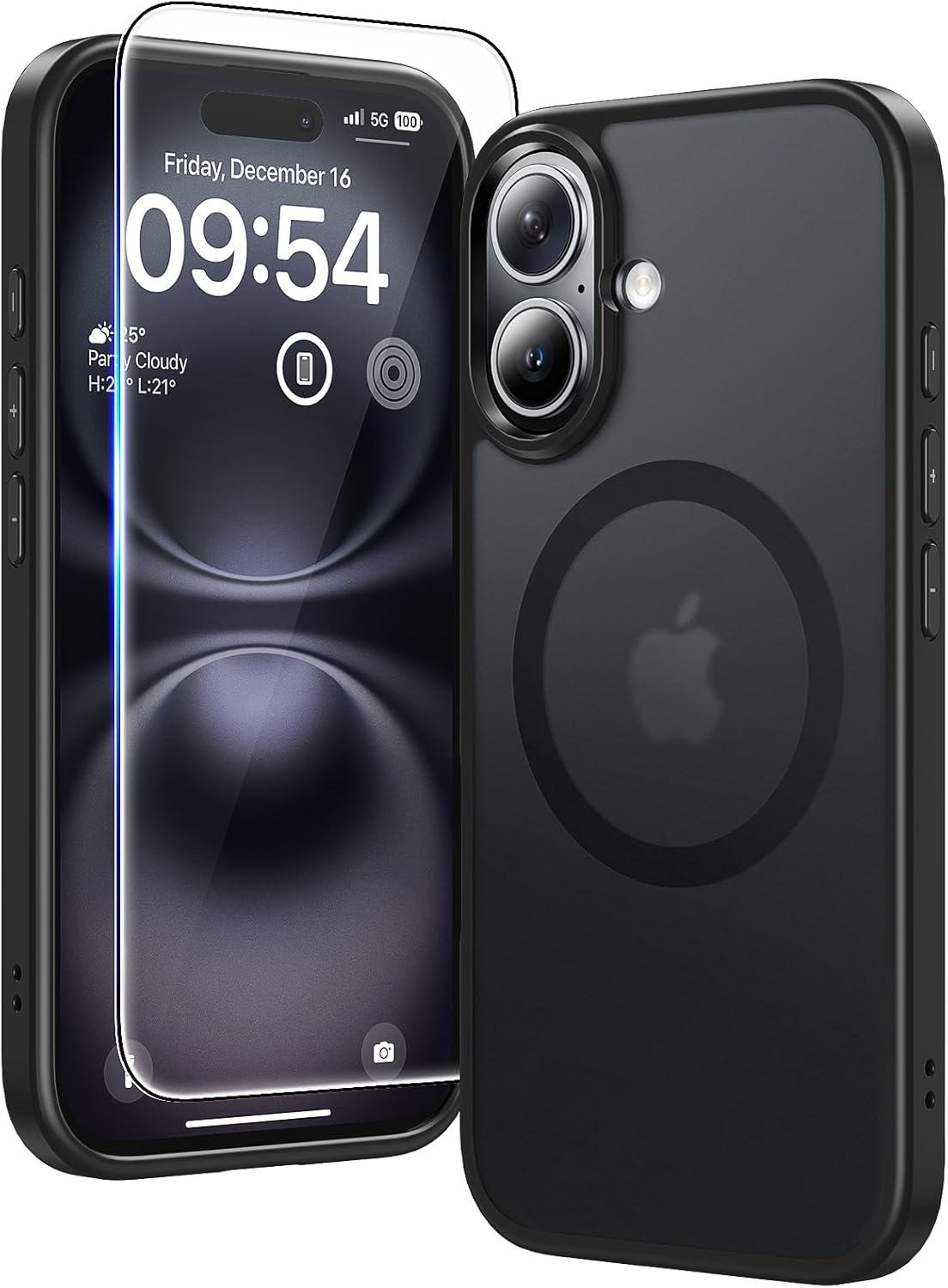 TAURI for iPhone 17 Pro Case with 1-Pack Screen Protector, Camera Lens Full Protection, Military-Grade Protection, Shockproof Transparent Back Bumper Phone Cover - Clear
