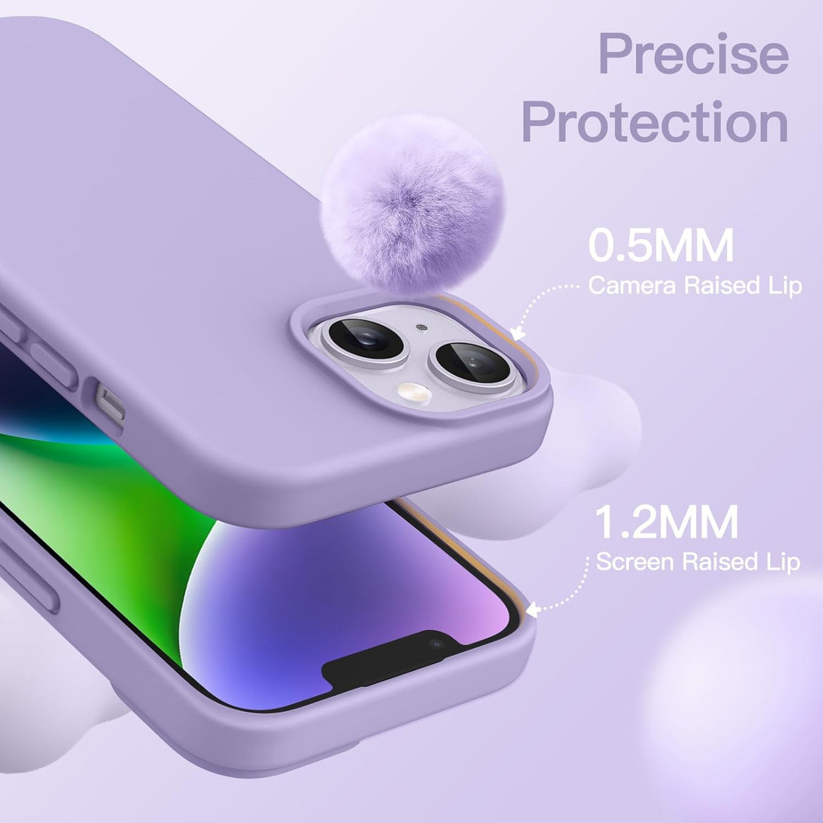 JETech Silicone Case for iPhone 14 6.1-Inch, Silky-Soft Touch Full-Body Protective Phone Case, Shockproof Cover with Microfiber Lining (Sierra Blue)