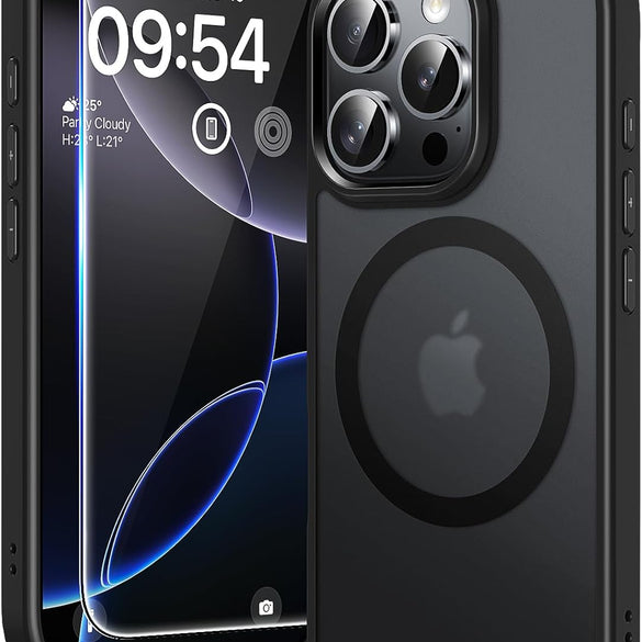 TAURI for iPhone 17 Pro Case with 1-Pack Screen Protector, Camera Lens Full Protection, Military-Grade Protection, Shockproof Transparent Back Bumper Phone Cover - Clear