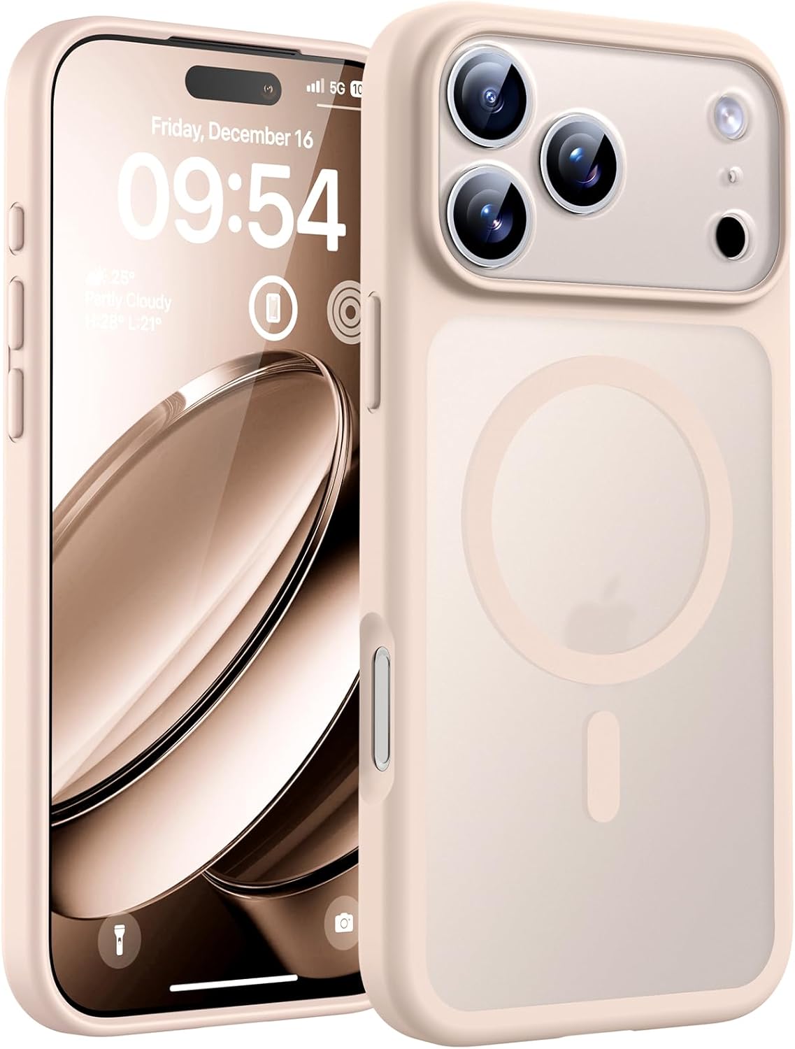 TOCOL for iPhone 17 Pro Max Case 6.9-inch, Built-in Magnetic Ring, Upgraded Camera Protection, Compatible with Magsafe, Military Grade Shockproof, Non-slip Translucent Matte Case, Black