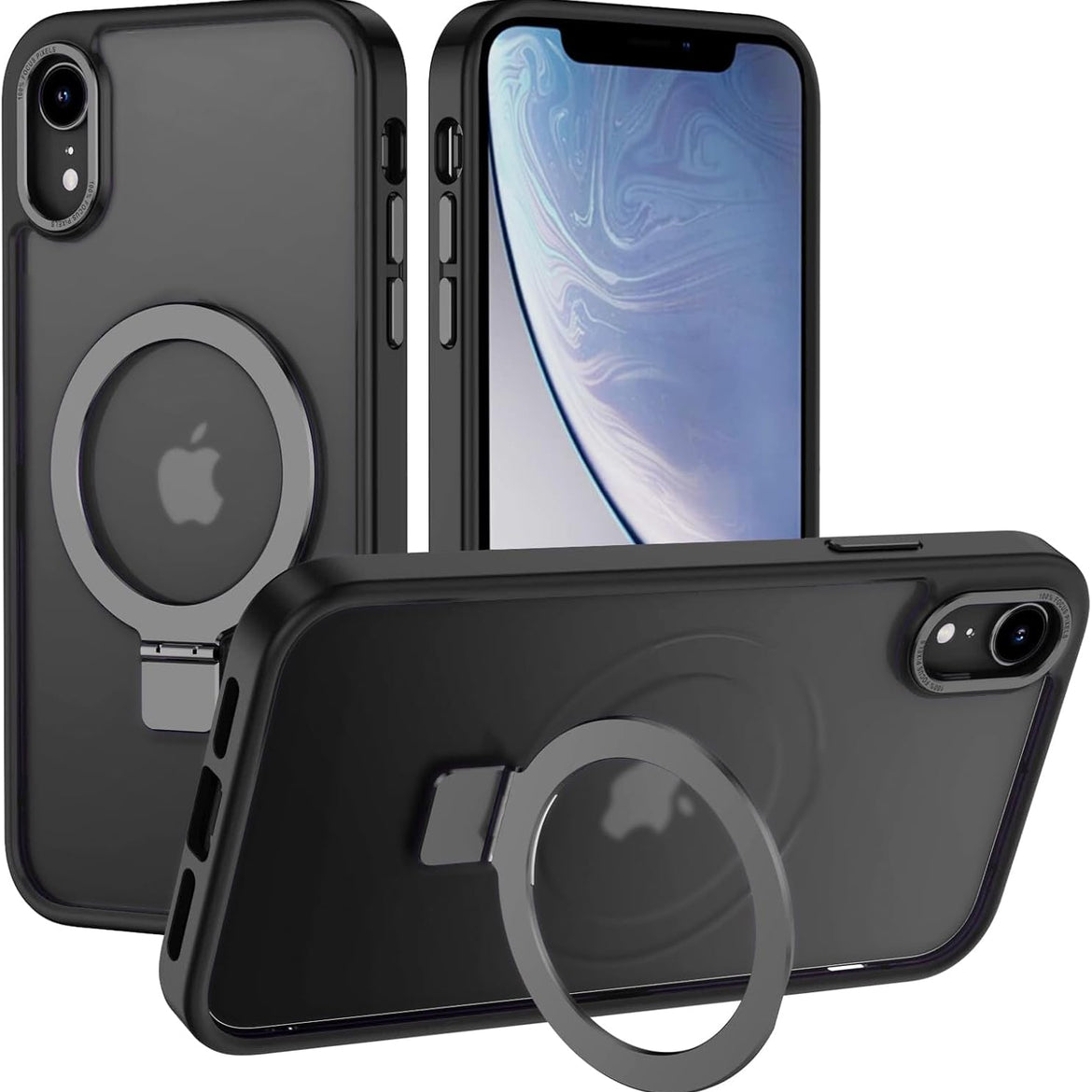 Eligo for iPhone 12 Pro Max Magnetic Case with Invisible Stand, Compatible with MagSafe Shockproof Protection Cover, Translucent Matte Slim Phone Case with Magnet for Apple 12 Pro Max (2020)(Black)