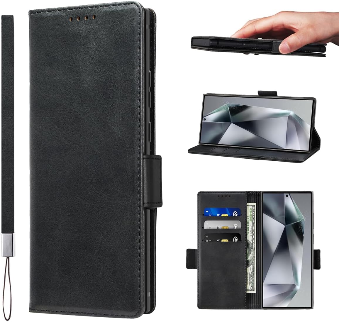LANJLM Samsung Galaxy A53 5G Case PU Leather Wallet Case Card Holder Shockproof Flip Cover - Brown khaki