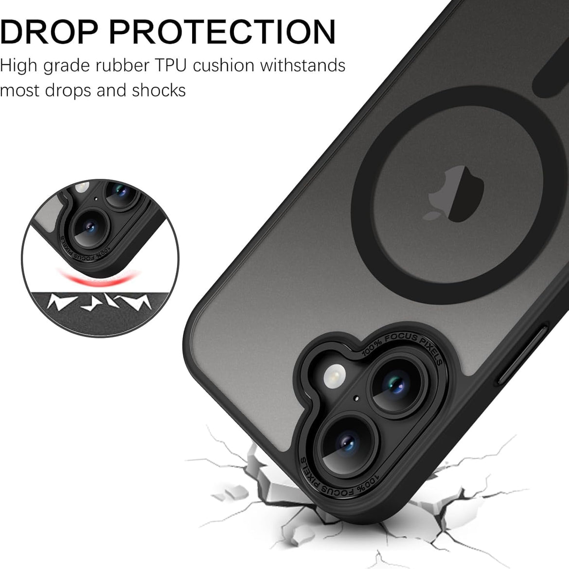 Eligo Magnetic Case for iPhone 11, Compatible with MagSafe Shockproof Protection Cover, Translucent Matte Phone Case with Strong Magnet, Slim Case for Apple 11 6.1 Inch (2019)(Black)