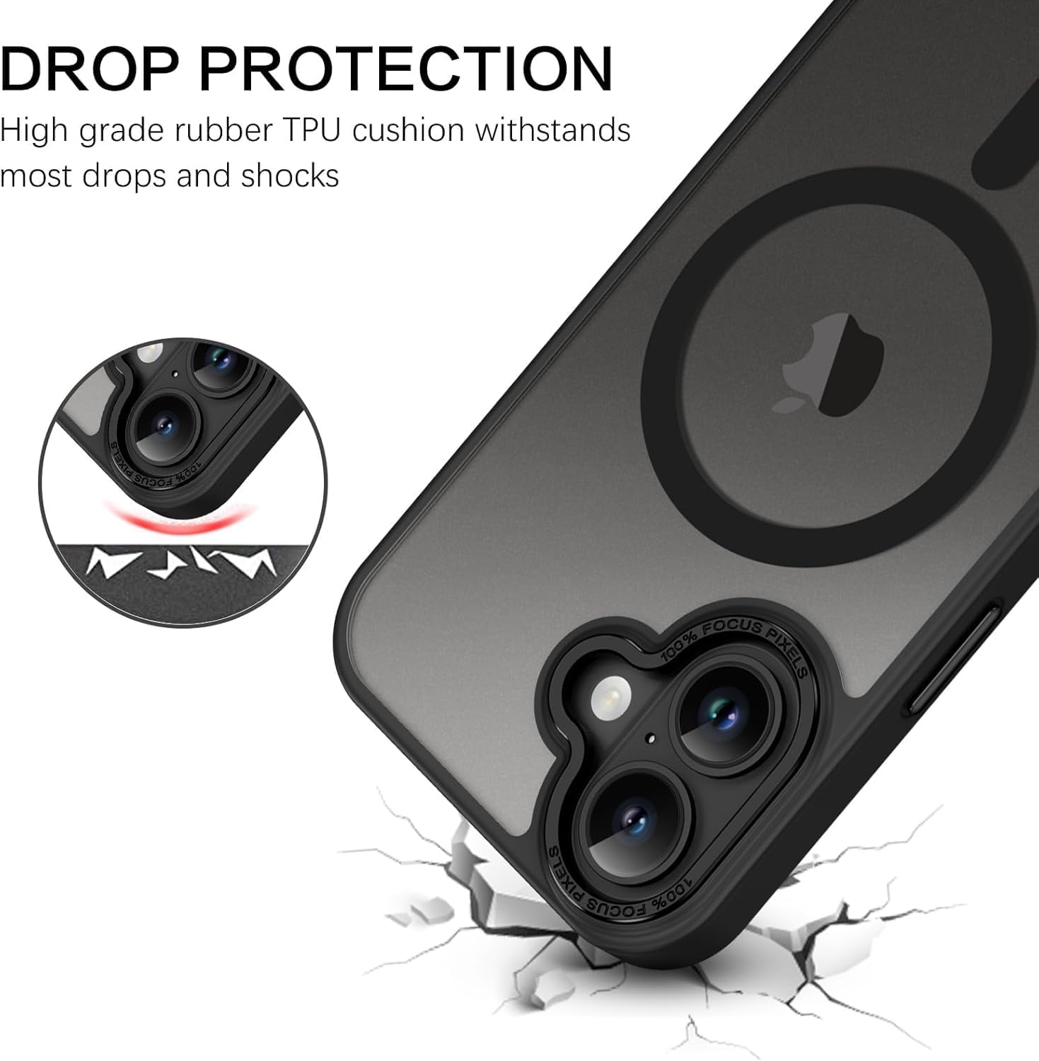 Eligo Magnetic Case for iPhone 11, Compatible with MagSafe Shockproof Protection Cover, Translucent Matte Phone Case with Strong Magnet, Slim Case for Apple 11 6.1 Inch (2019)(Black)