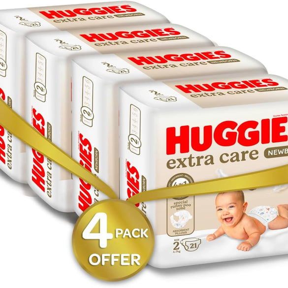 Huggies New Born, Size 2, 4-7 kg, Jumbo Pack, 128 Diapers