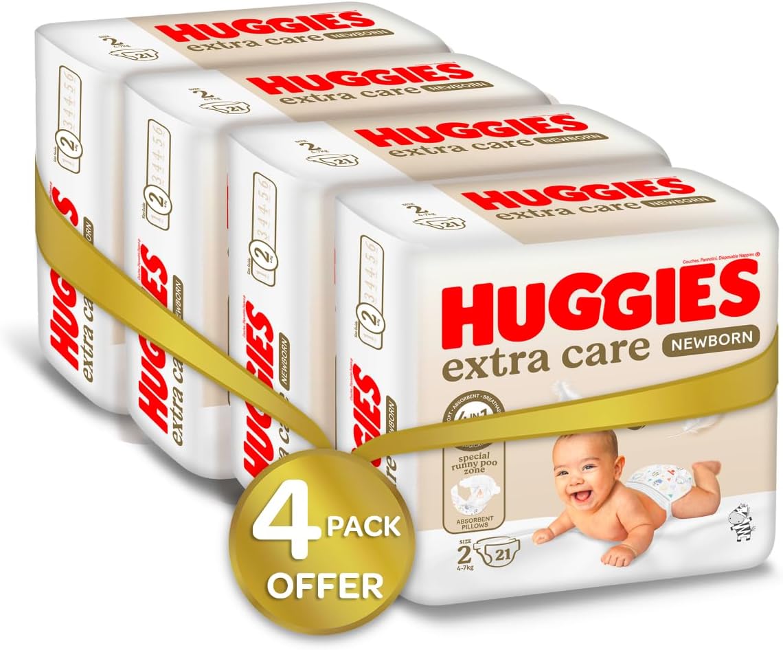 Huggies New Born, Size 2, 4-7 kg, Jumbo Pack, 128 Diapers