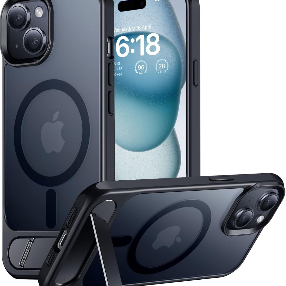 Eligo for iPhone 12 Pro Max Case, Compatible with MagSafe, Magnetic Cover with Invisible Stand, Shockproof Protection Phone Shell, Matte Kickstand Back Cases for Apple 12 Pro Max 6.7" (2020) (Black)