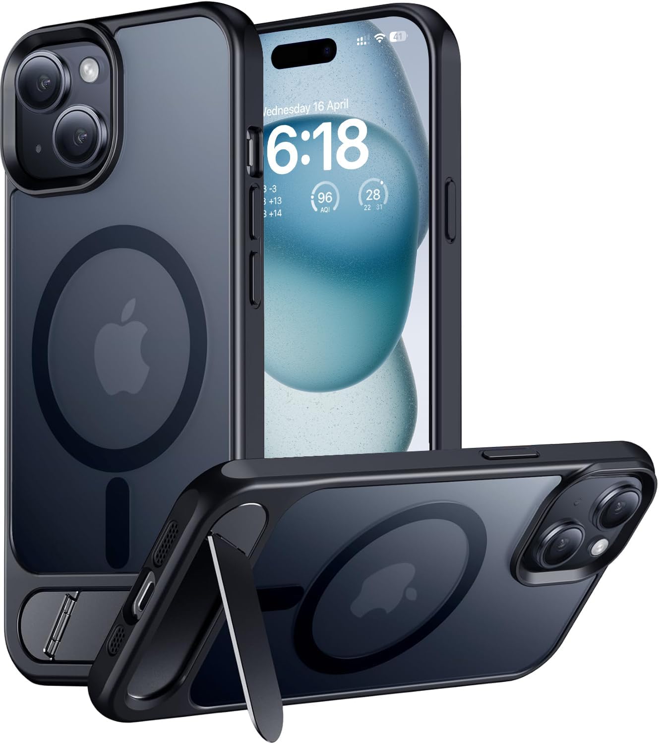 Eligo for iPhone 12 Pro Max Case, Compatible with MagSafe, Magnetic Cover with Invisible Stand, Shockproof Protection Phone Shell, Matte Kickstand Back Cases for Apple 12 Pro Max 6.7" (2020) (Black)