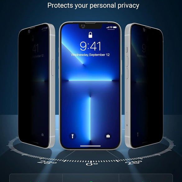 UGREEN 2 Pack for iPhone 17 Pro Max Screen Protector Privacy 6.9'' 100% Privacy Protection 1:1 Full Coverage Military Grade 9H Tempered Glass Anti-Spy Screen Protector Easy to Install