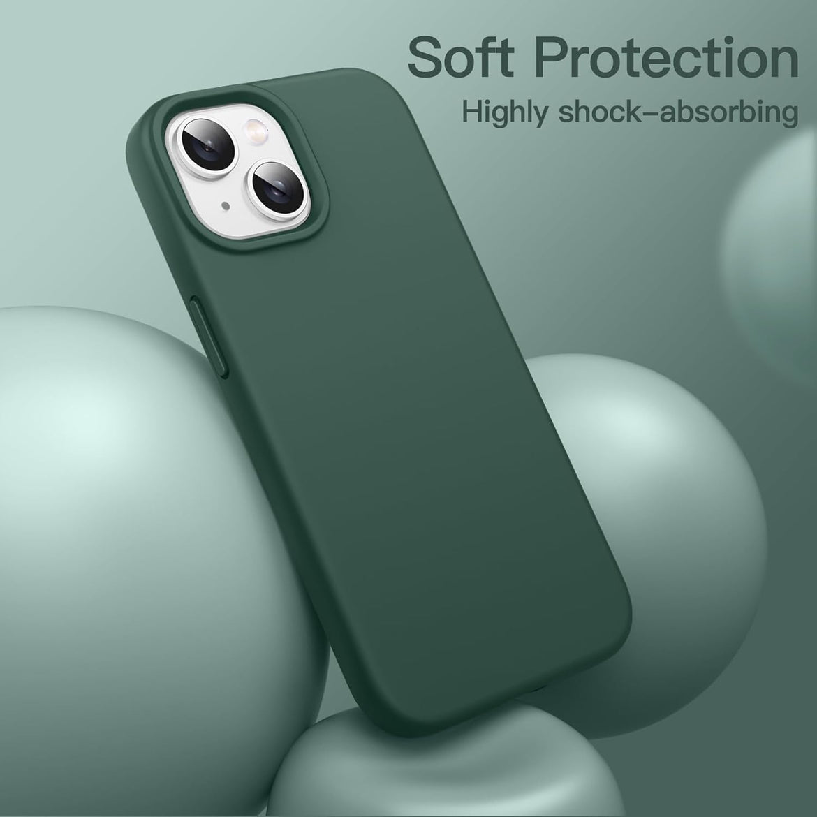 JETech Silicone Case for iPhone 14 6.1-Inch, Silky-Soft Touch Full-Body Protective Phone Case, Shockproof Cover with Microfiber Lining (Sierra Blue)