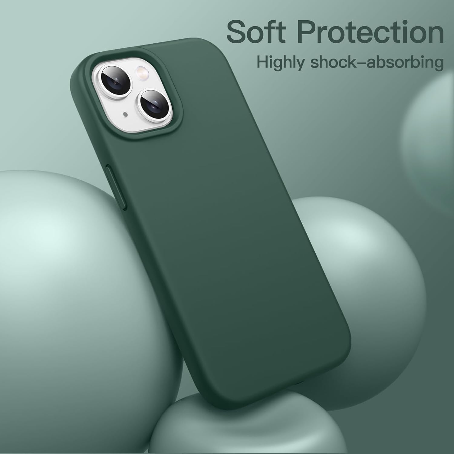 JETech Silicone Case for iPhone 14 6.1-Inch, Silky-Soft Touch Full-Body Protective Phone Case, Shockproof Cover with Microfiber Lining (Sierra Blue)