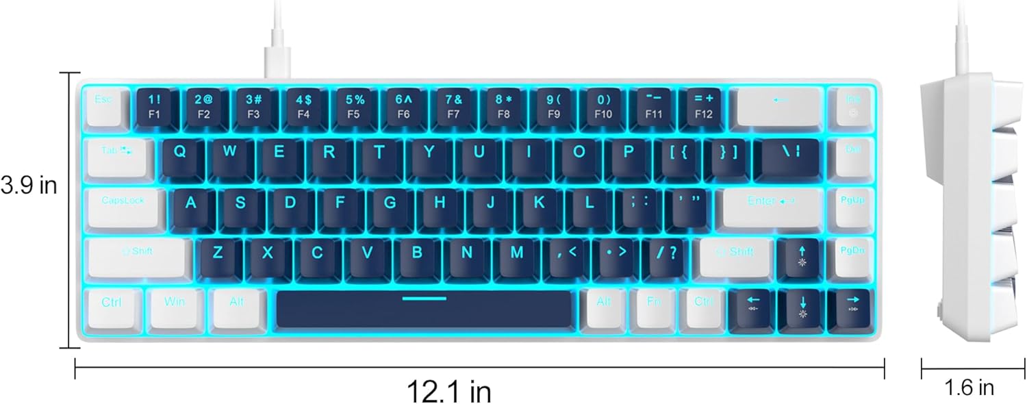 MageGee Portable 60% Mechanical Gaming Keyboard (Grey/Blue Switch)