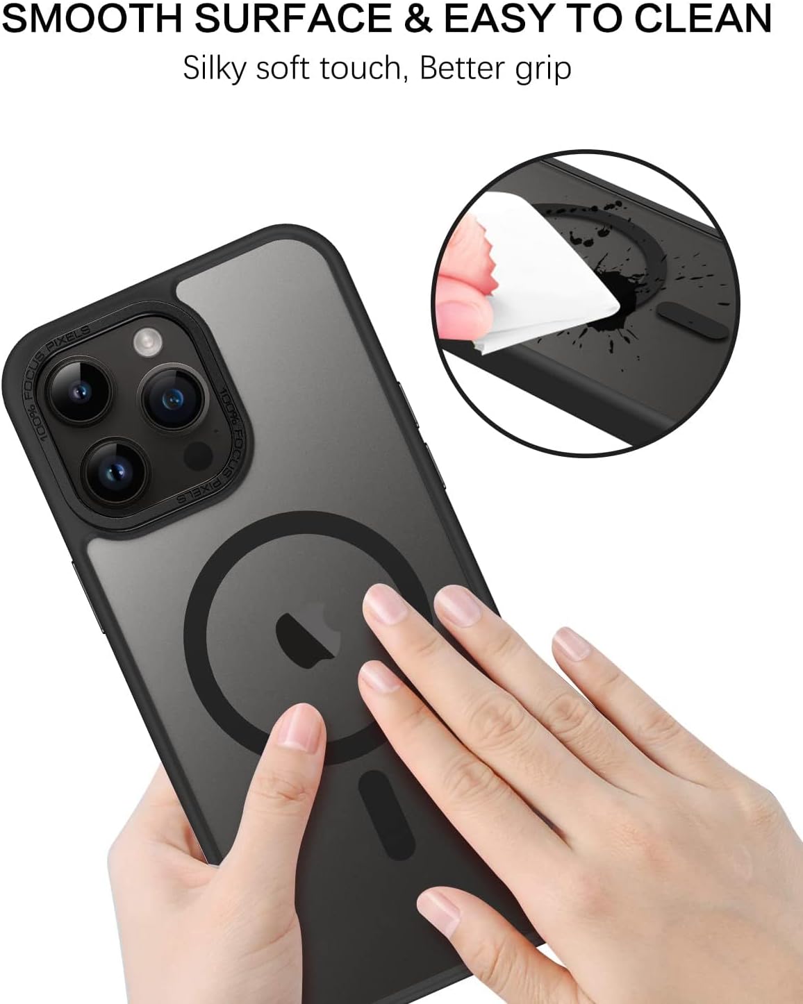 Eligo Magnetic Case for iPhone 11, Compatible with MagSafe Shockproof Protection Cover, Translucent Matte Phone Case with Strong Magnet, Slim Case for Apple 11 6.1 Inch (2019)(Black)