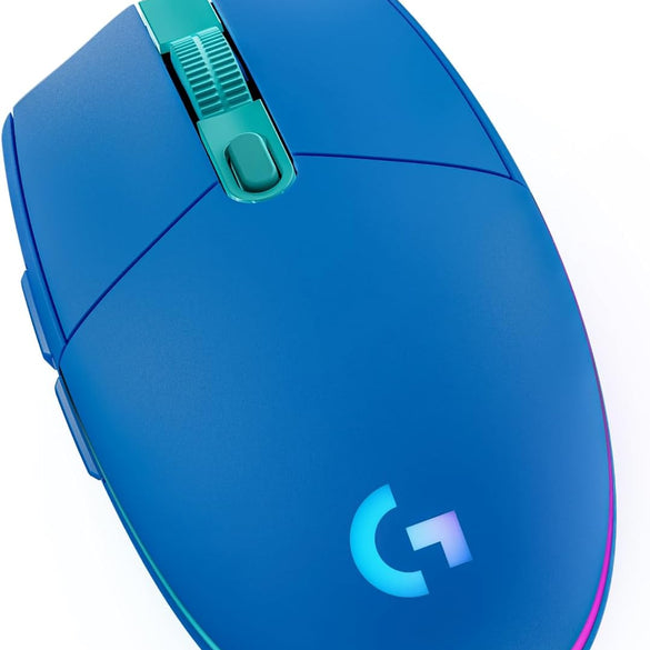 Logitech G203 Wired Gaming Mouse, 8,000 Dpi, Rainbow Optical Effect Lightsync Rgb, 6 Programmable Buttons, On-Board Memory, Screen Mapping, Pc/Mac Computer And Laptop Compatible - Black