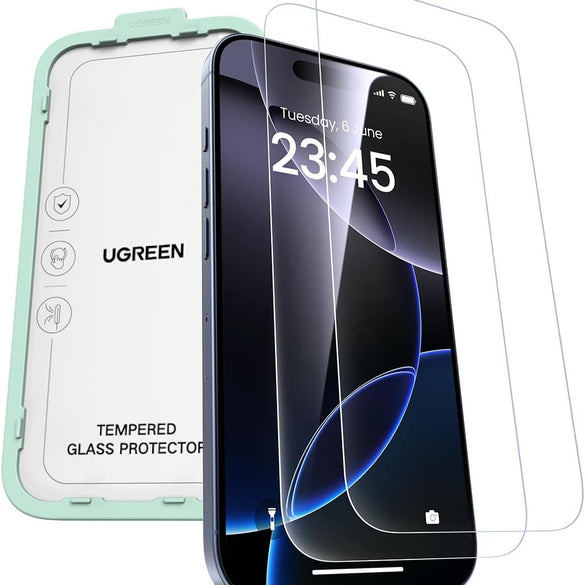 UGREEN 2 Pack for iPhone 17 Pro Max Screen Protector Privacy 6.9'' 100% Privacy Protection 1:1 Full Coverage Military Grade 9H Tempered Glass Anti-Spy Screen Protector Easy to Install