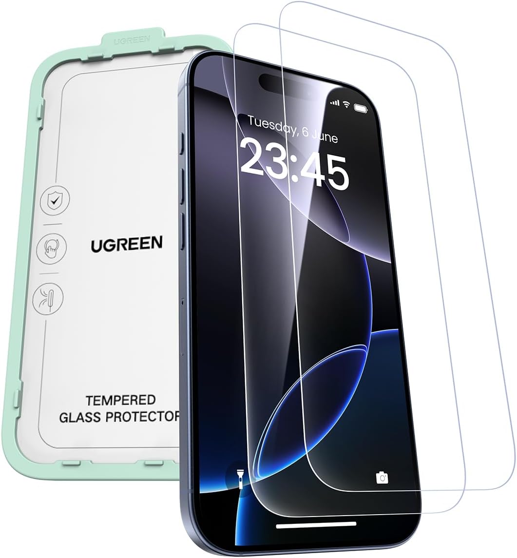 UGREEN 2 Pack for iPhone 17 Pro Max Screen Protector Privacy 6.9'' 100% Privacy Protection 1:1 Full Coverage Military Grade 9H Tempered Glass Anti-Spy Screen Protector Easy to Install