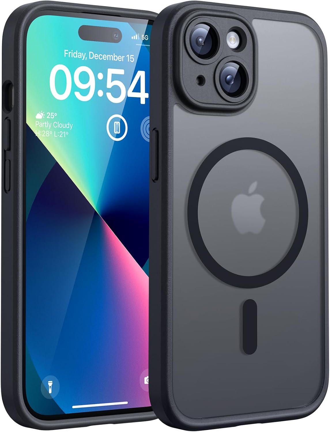 TOCOL for iPhone 17 Pro Max Case 6.9-inch, Built-in Magnetic Ring, Upgraded Camera Protection, Compatible with Magsafe, Military Grade Shockproof, Non-slip Translucent Matte Case, Black