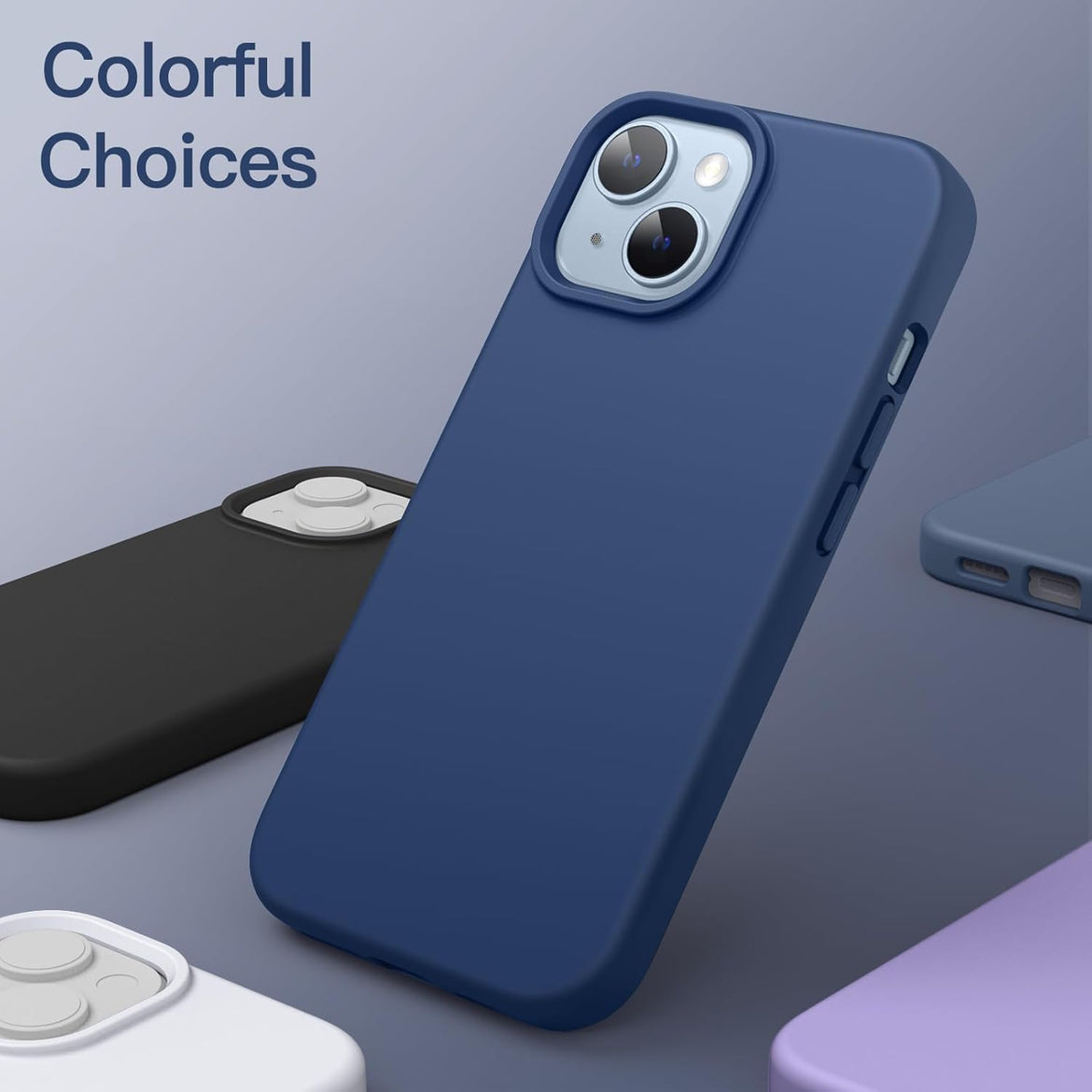 JETech Silicone Case for iPhone 14 6.1-Inch, Silky-Soft Touch Full-Body Protective Phone Case, Shockproof Cover with Microfiber Lining (Sierra Blue)