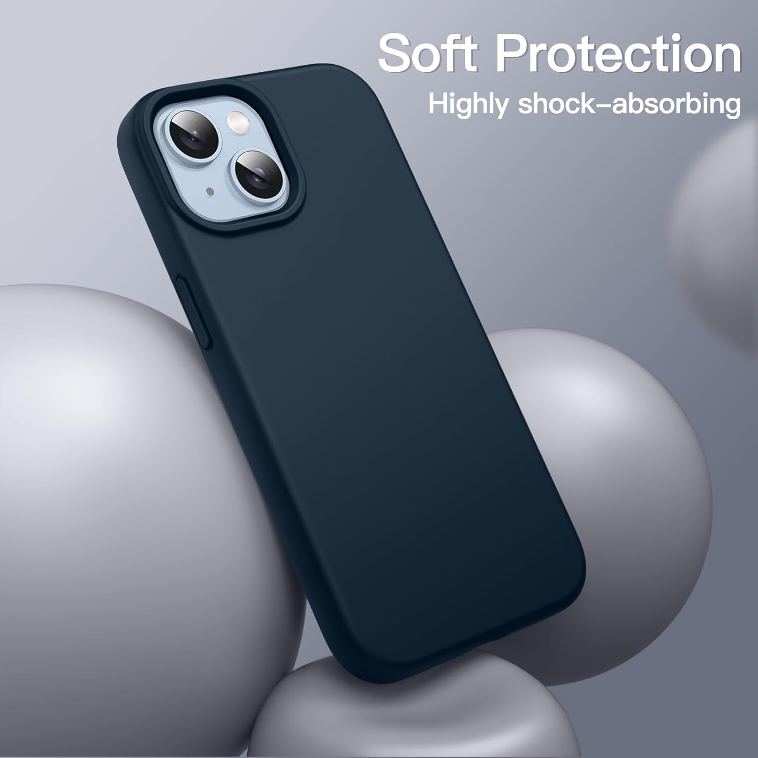 JETech Silicone Case for iPhone 14 6.1-Inch, Silky-Soft Touch Full-Body Protective Phone Case, Shockproof Cover with Microfiber Lining (Sierra Blue)