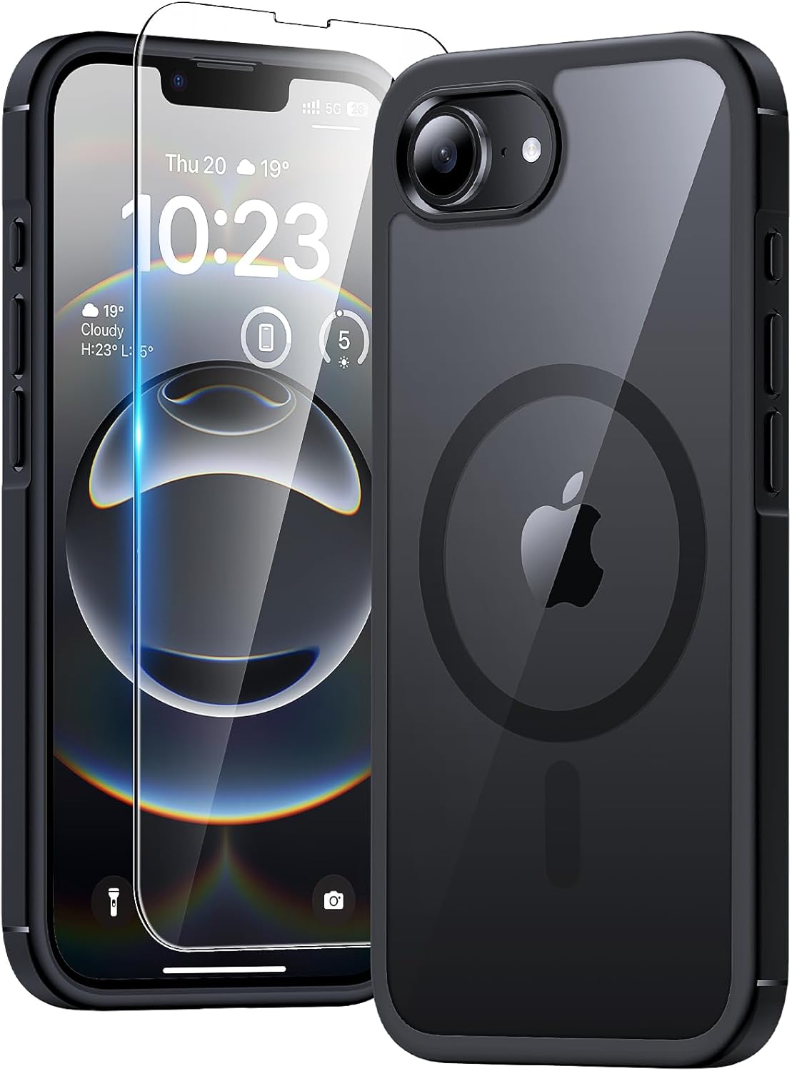 TAURI for iPhone 17 Pro Case with 1-Pack Screen Protector, Camera Lens Full Protection, Military-Grade Protection, Shockproof Transparent Back Bumper Phone Cover - Clear