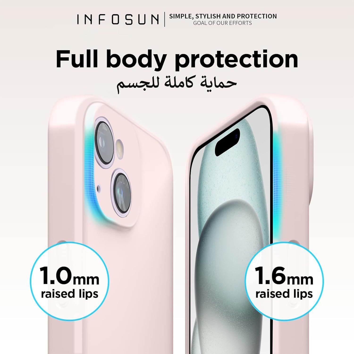 INFOSUN iPhone 15 Pro Case Silicone Protective Cover, Ultra Slim Soft Silicone Gel TPU Cover, Anti-Scratch Anti-Fingerprint Case Compatible with Apple iPhone 15 Pro(6.1Inch) (2023) (Black)