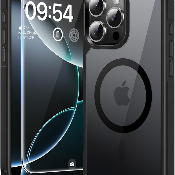 TAURI for iPhone 17 Pro Case with 1-Pack Screen Protector, Camera Lens Full Protection, Military-Grade Protection, Shockproof Transparent Back Bumper Phone Cover - Clear