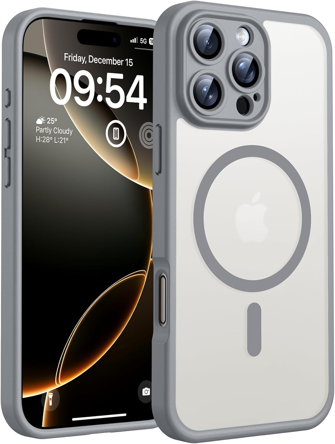 TOCOL for iPhone 17 Pro Max Case 6.9-inch, Built-in Magnetic Ring, Upgraded Camera Protection, Compatible with Magsafe, Military Grade Shockproof, Non-slip Translucent Matte Case, Black
