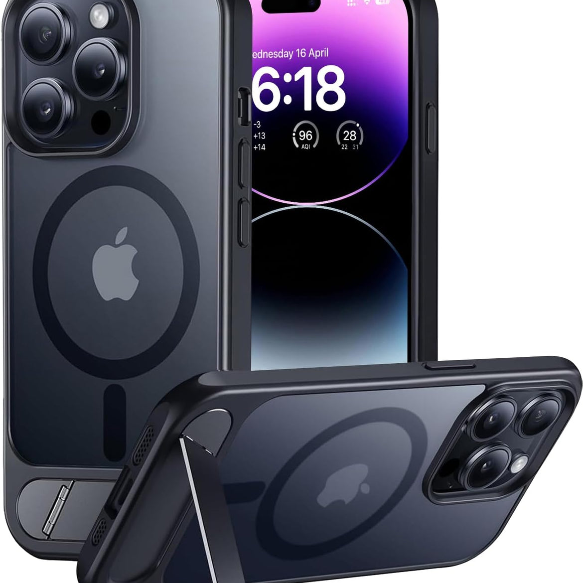 Eligo for iPhone 12 Pro Max Case, Compatible with MagSafe, Magnetic Cover with Invisible Stand, Shockproof Protection Phone Shell, Matte Kickstand Back Cases for Apple 12 Pro Max 6.7" (2020) (Black)