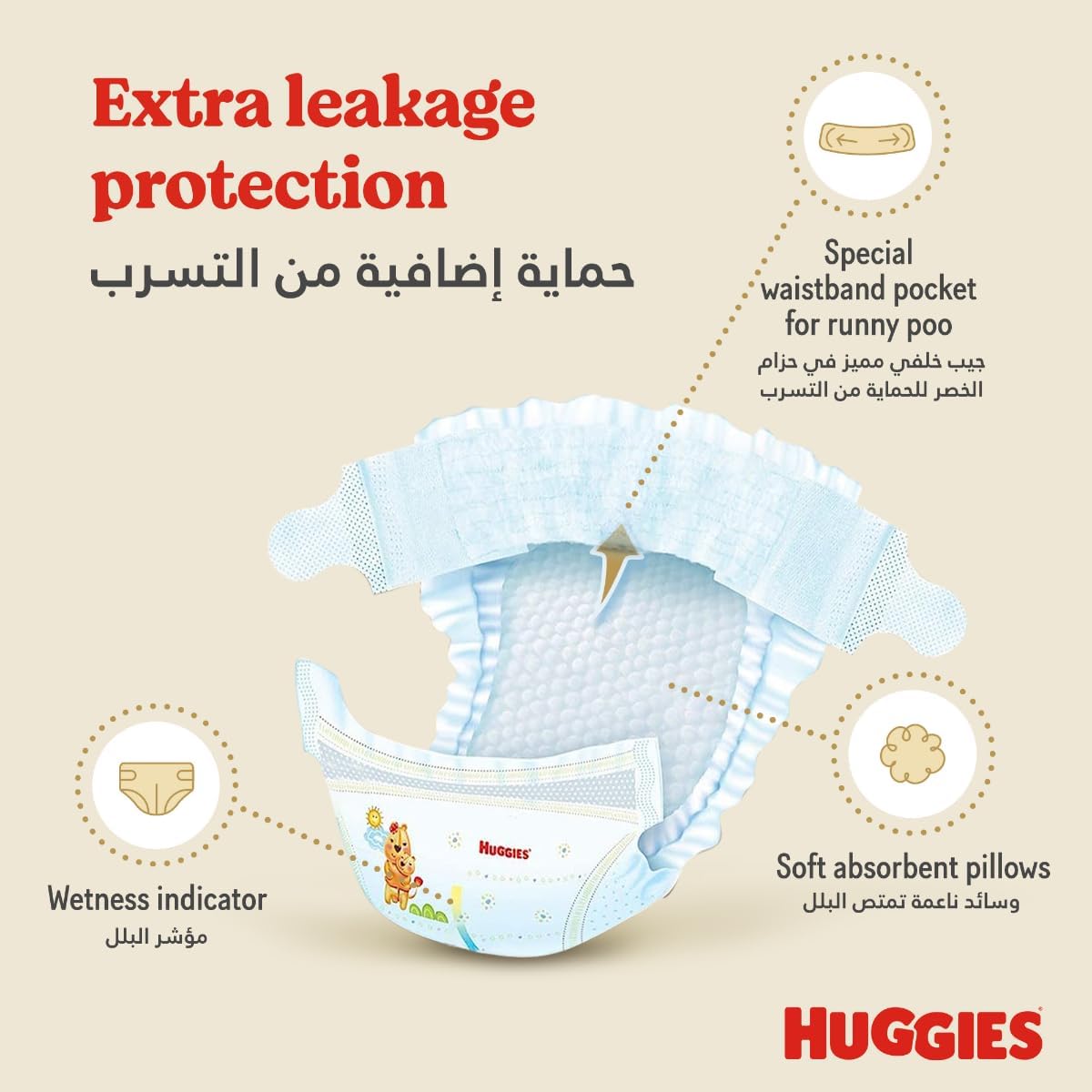 Huggies New Born, Size 2, 4-7 kg, Jumbo Pack, 128 Diapers