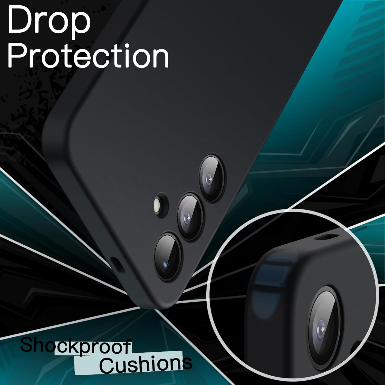 JETech Slim Fit Case for Samsung Galaxy S24 5G, Camera Lens Full Protection, Soft TPU Thin Protective Phone Cover with Matte Finish, Shockproof (Black)