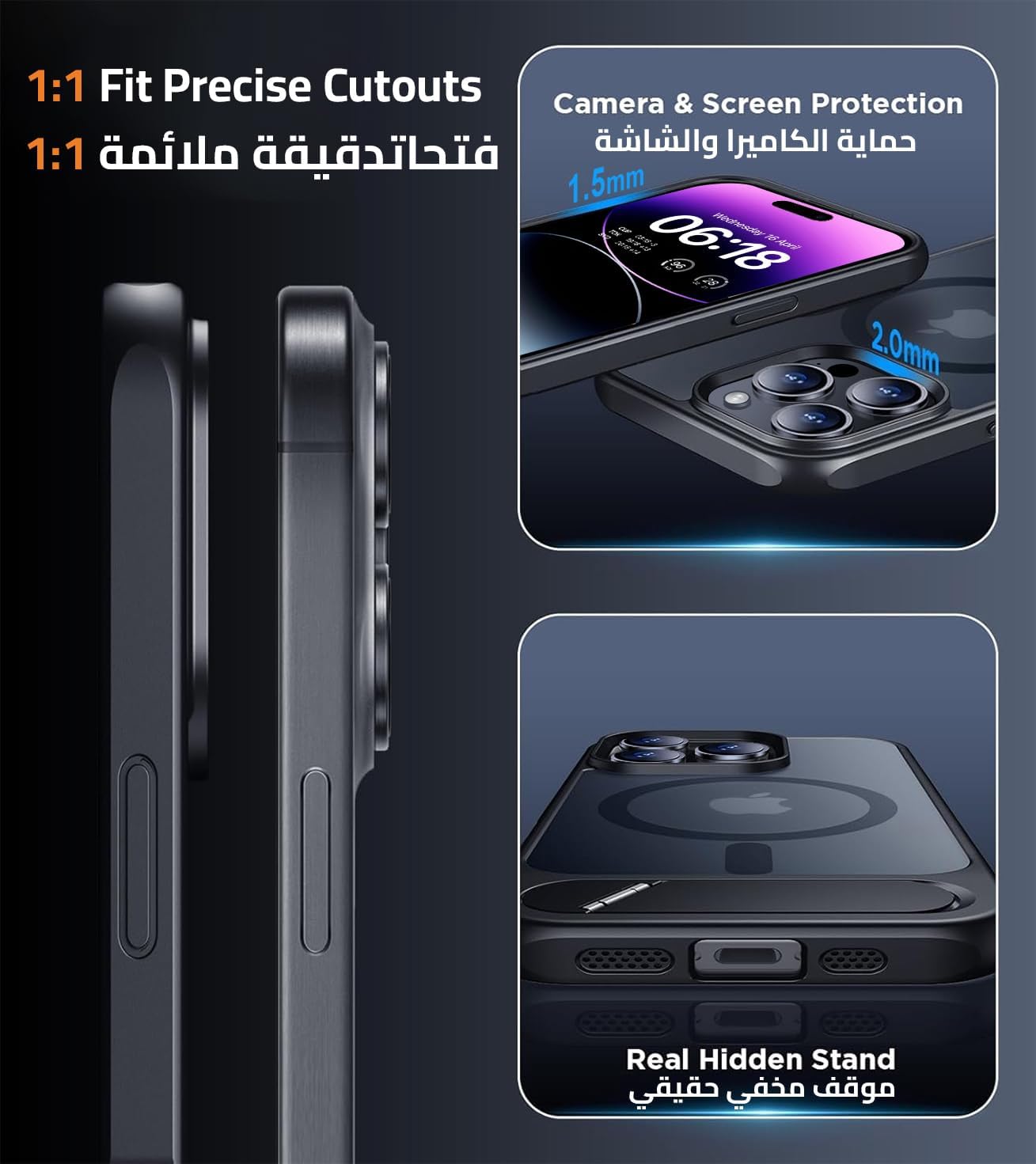 Eligo for iPhone 12 Pro Max Case, Compatible with MagSafe, Magnetic Cover with Invisible Stand, Shockproof Protection Phone Shell, Matte Kickstand Back Cases for Apple 12 Pro Max 6.7" (2020) (Black)