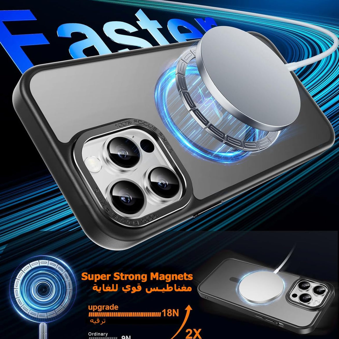 Eligo Magnetic Case for iPhone 11, Compatible with MagSafe Shockproof Protection Cover, Translucent Matte Phone Case with Strong Magnet, Slim Case for Apple 11 6.1 Inch (2019)(Black)