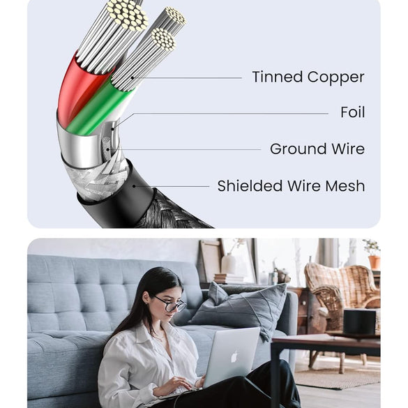 UGREEN USB C to USB C Cable 60 W PD 3.0, PPS USB-C Charging Cable Compatible with iPhone 17 Pro Max, iPhone Air, iPhone 16 15 Pro Max, Galaxy S25 S24 MacBook Air M2 iPad Pro, Air 5/Mini, Pixel 9 etc