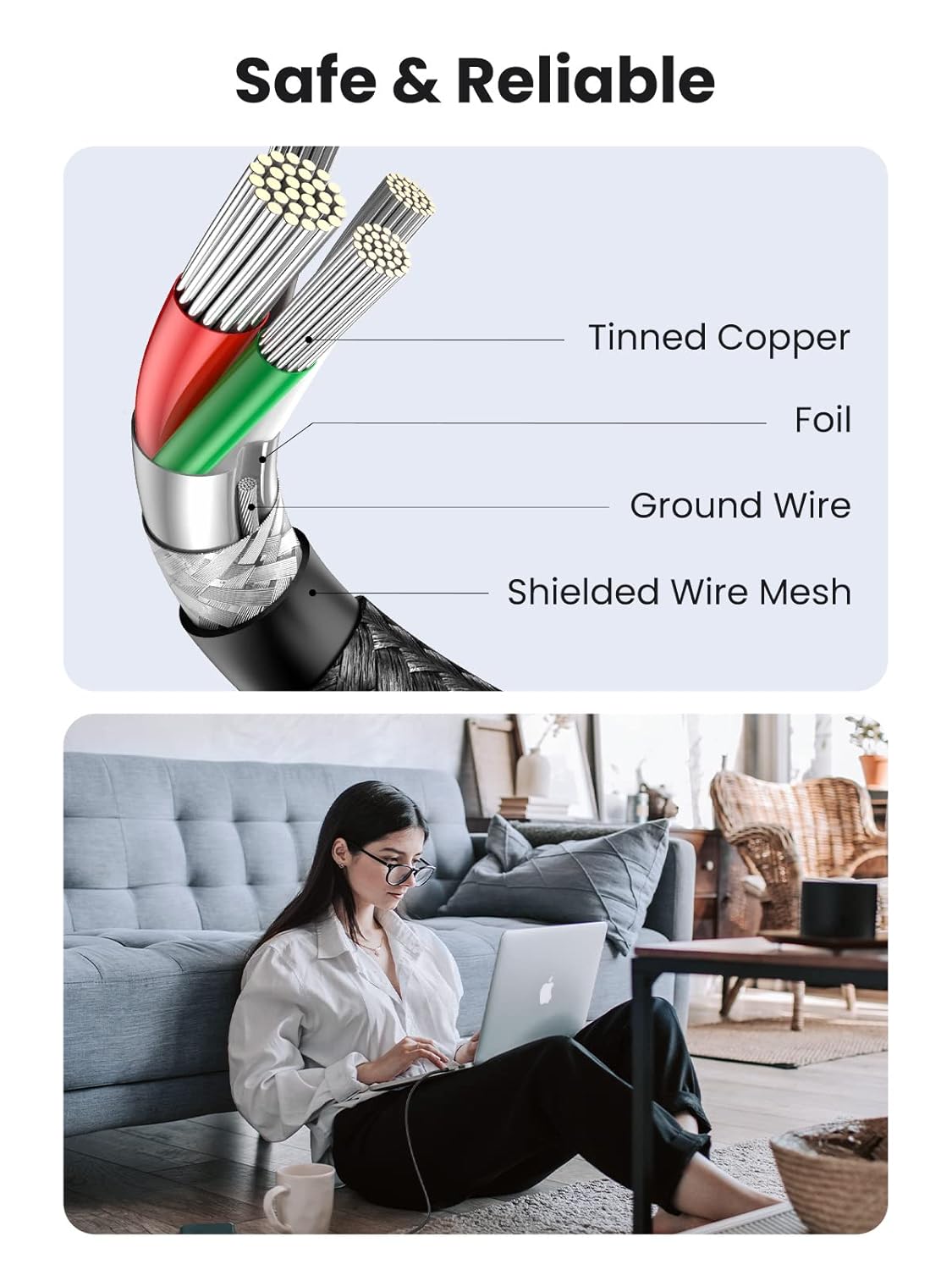 UGREEN USB C to USB C Cable 60 W PD 3.0, PPS USB-C Charging Cable Compatible with iPhone 17 Pro Max, iPhone Air, iPhone 16 15 Pro Max, Galaxy S25 S24 MacBook Air M2 iPad Pro, Air 5/Mini, Pixel 9 etc