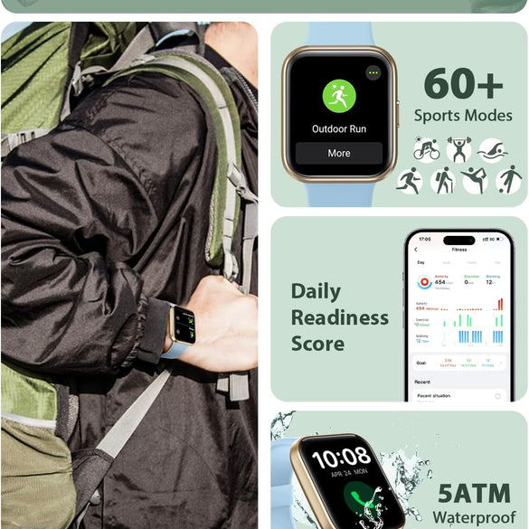 Smart Watch for Men Women (Answer/Make Call), Alexa Built-in, 1.8" Touch Screen Fitness Watch with SpO2 Sleep Monitor, 100 Sport, IP68 Waterproof Step Counter Smartwatch for iOS Android