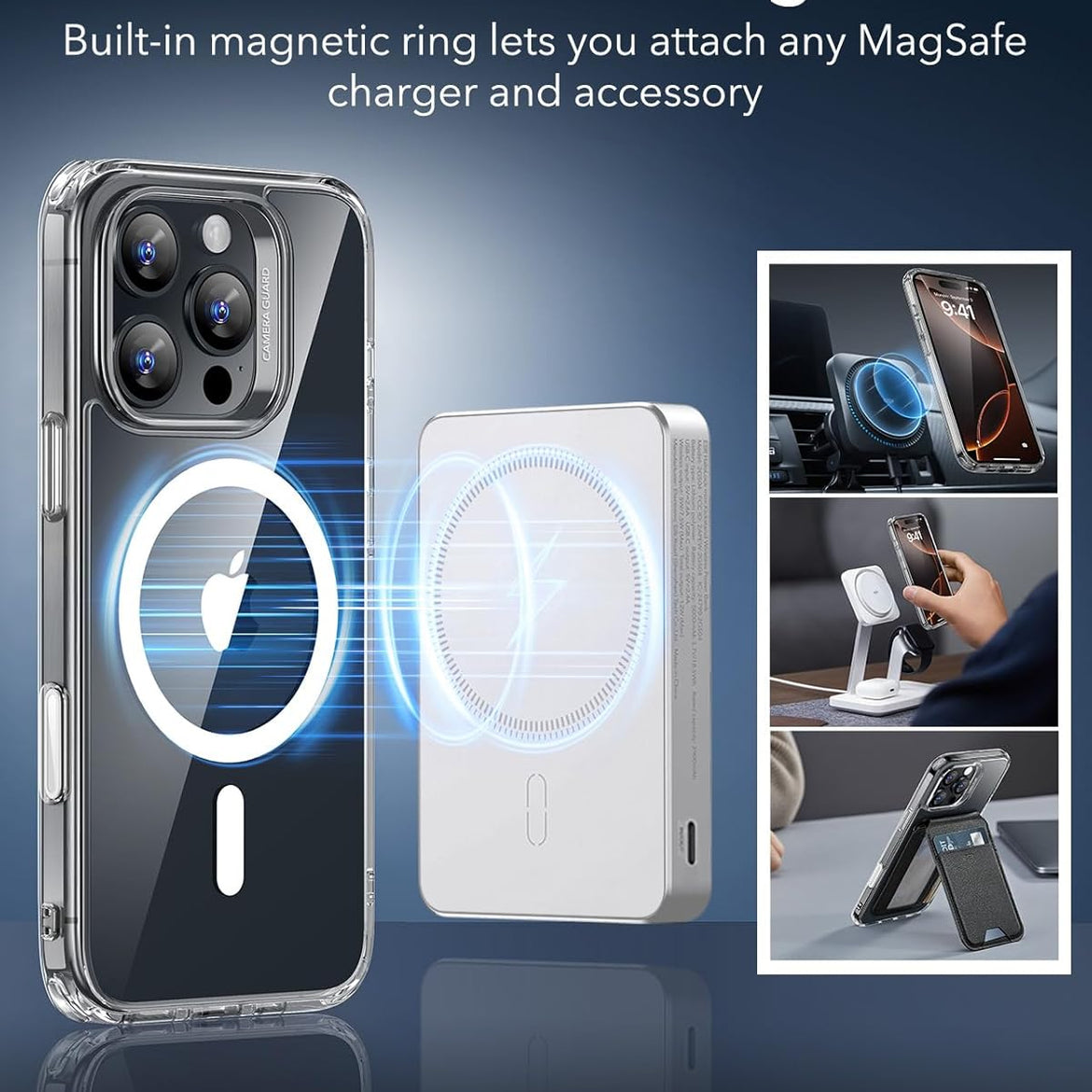ESR for iPhone 17 Pro Case, Camera Control Cover, Compatible with MagSafe Accessories, Military-Grade Drop Protection, Shock-Absorbing Air Guard Corners, Hybrid Series, Clear