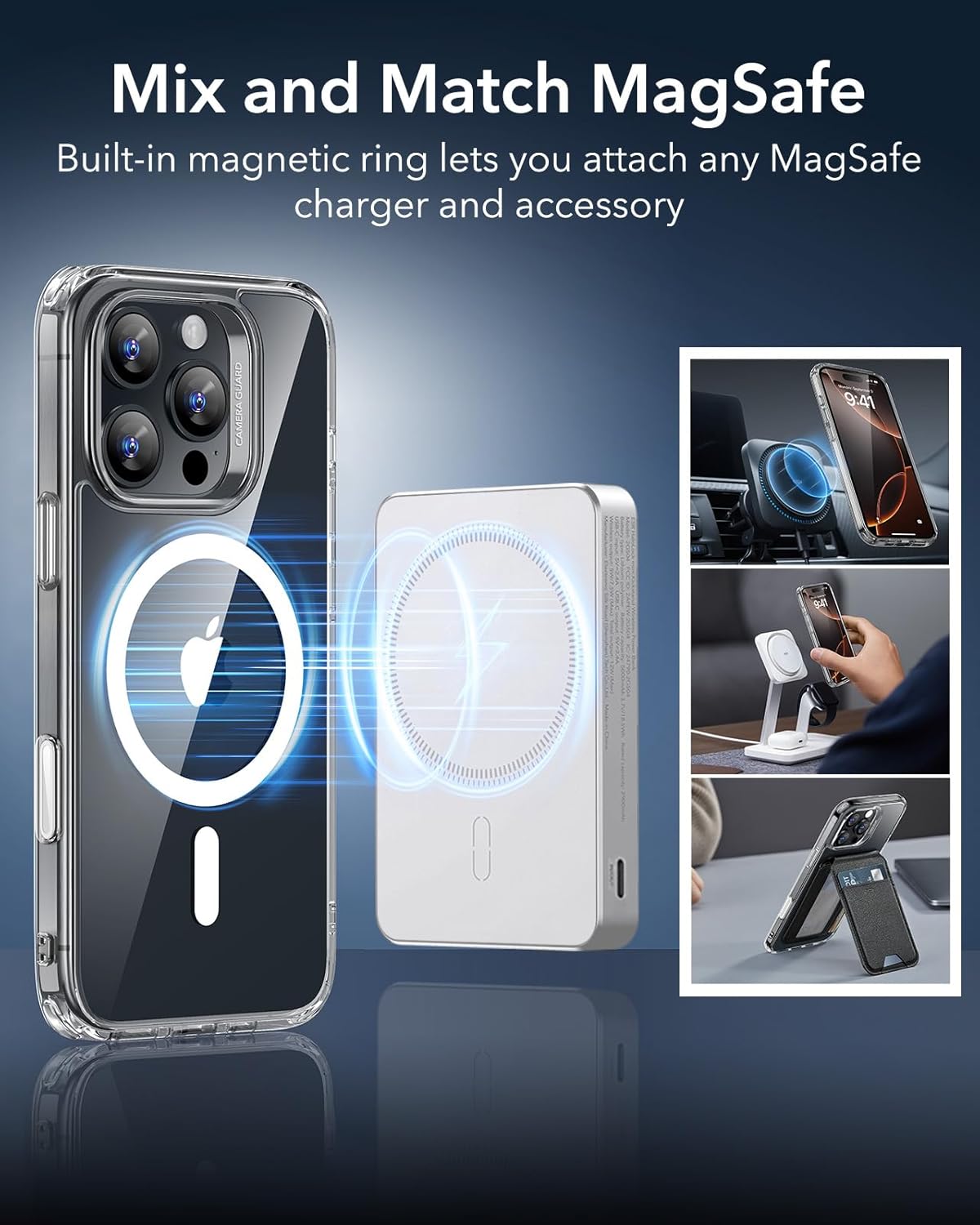 ESR for iPhone 17 Pro Case, Camera Control Cover, Compatible with MagSafe Accessories, Military-Grade Drop Protection, Shock-Absorbing Air Guard Corners, Hybrid Series, Clear