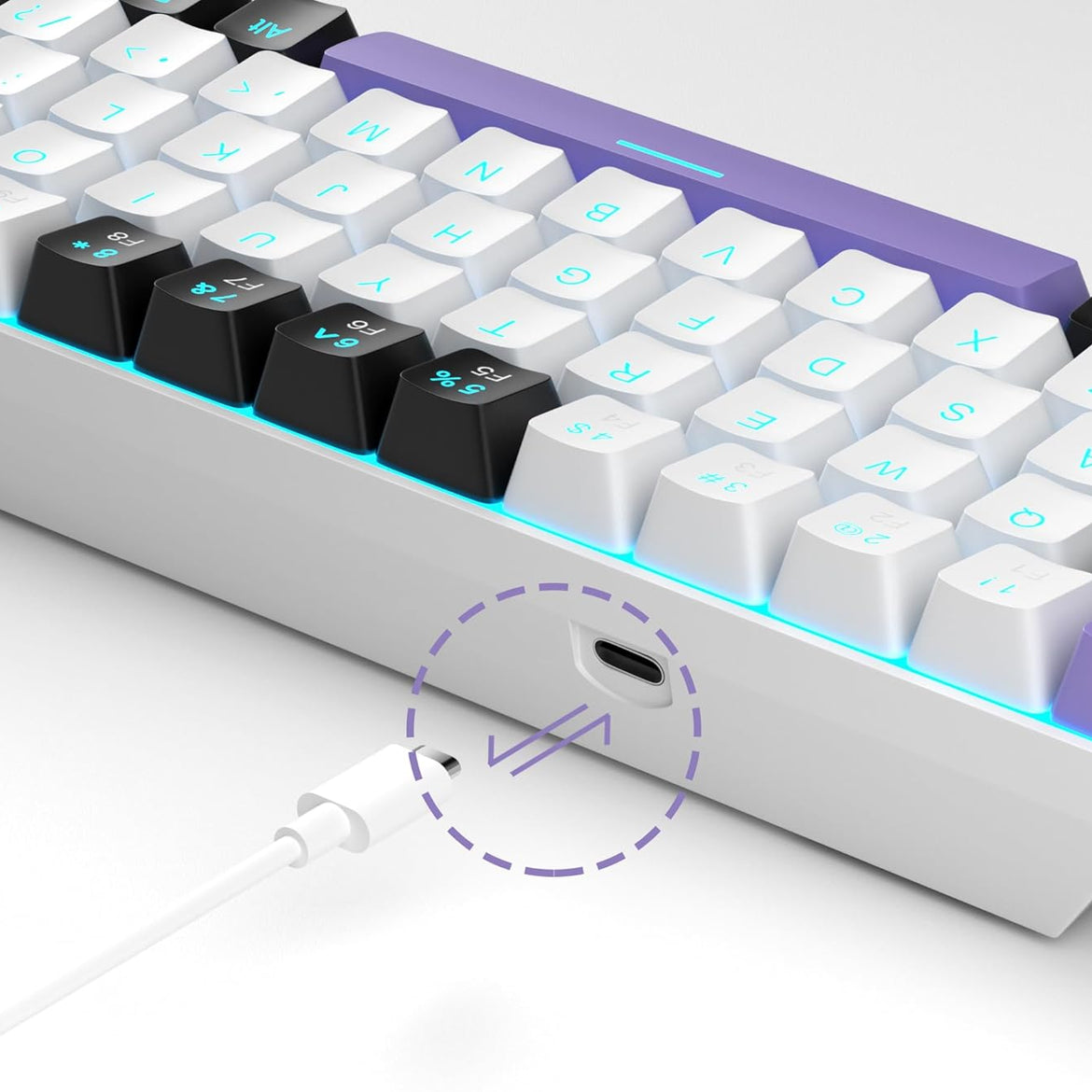 MageGee Portable 60% Mechanical Gaming Keyboard (Grey/Blue Switch)