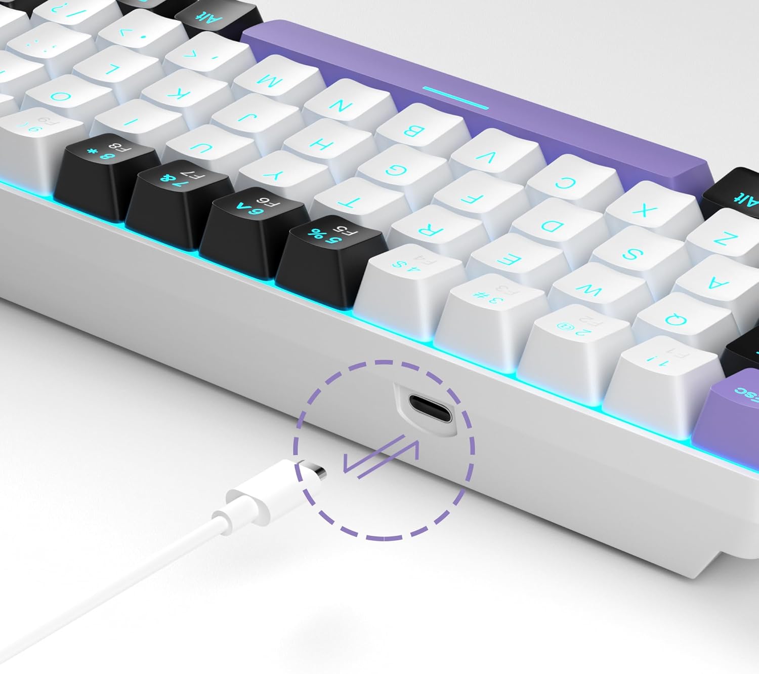 MageGee Portable 60% Mechanical Gaming Keyboard (Grey/Blue Switch)